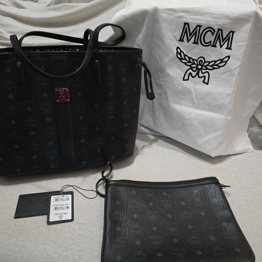 MCM Black Tote and Pouch Set